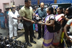 red Sewing machine distribution